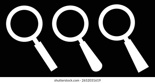 Search icon set. Magnifying glass symbol. Loupe logo. Magnifying glass icon vector illustration. eps 10