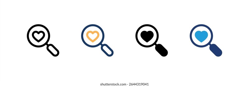Search icon set multiple style collection. Vector illustration.