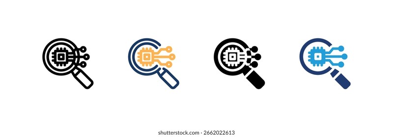 Search icon set multiple style collection. Vector illustration.