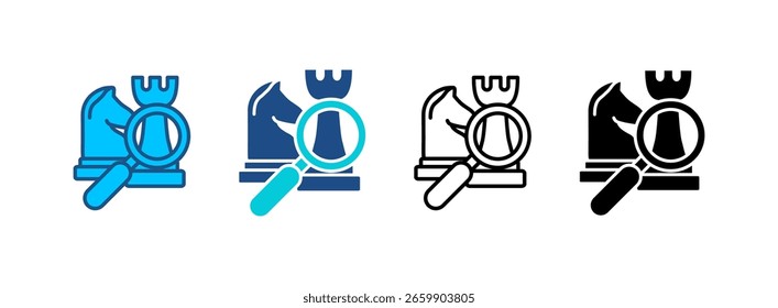 Ícone De Pesquisa Definido Com Vários Estilos. Ilustração de vetor