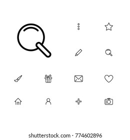 Search icon in a set on a red circle.
A set of thin, linear and modern icons for navigation, mobile and applications.