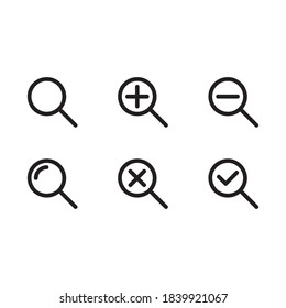 Search icon set on white background 
