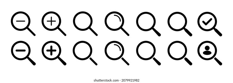 Search icon set vector illustration. Different shapes and designs