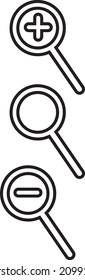 Search icon set vector illustration. Magnifying glass with plus and minus sign..eps