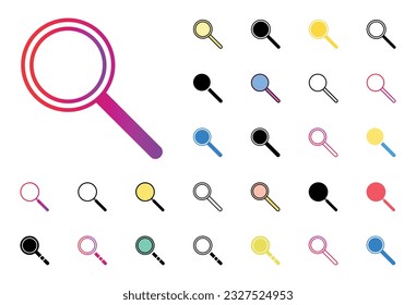 Search Icon Set Vector Illustration