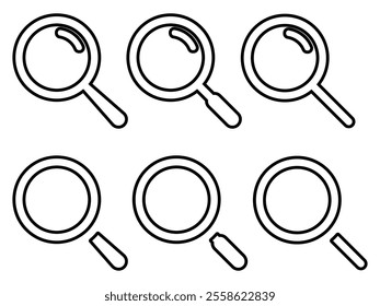 Search icon set. Vector illustration.