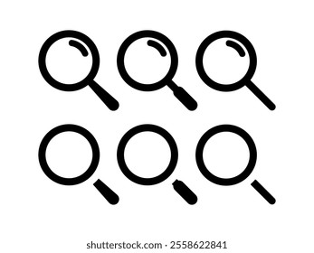 Search icon set. Vector illustration.