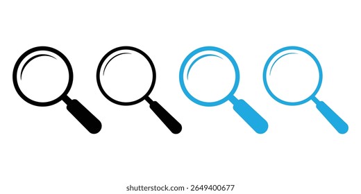 ícone de pesquisa definir vetor. ícone de lupa vetor