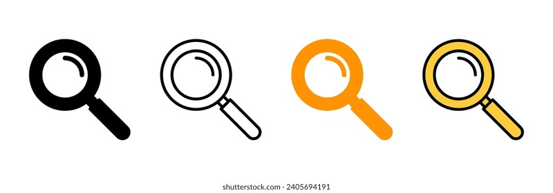 Search icon set vector. search magnifying glass sign and symbol