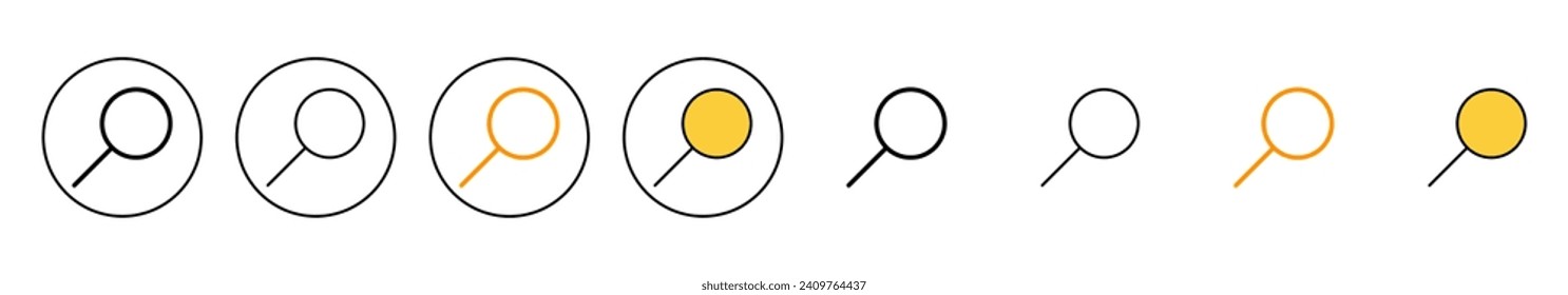 Search icon set vector. search magnifying glass sign and symbol
