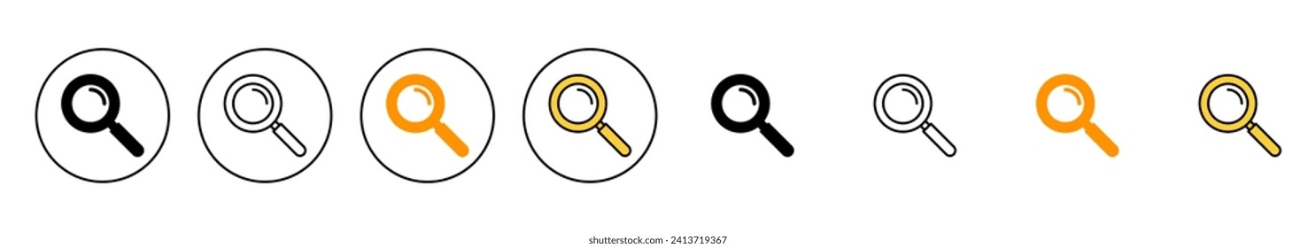 Search icon set vector. search magnifying glass sign and symbol