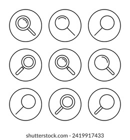 Search icon set vector. search magnifying glass sign and symbol