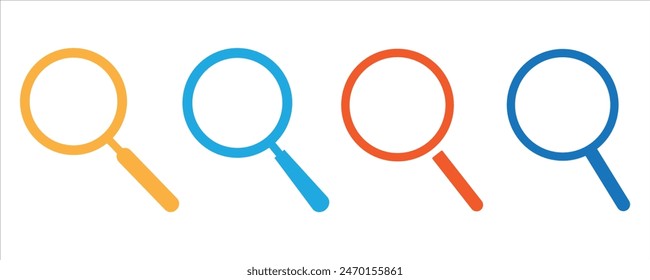 Search icon set vector. search magnifying glass sign and symbol, Magnifier, research icon symbol illustration vector