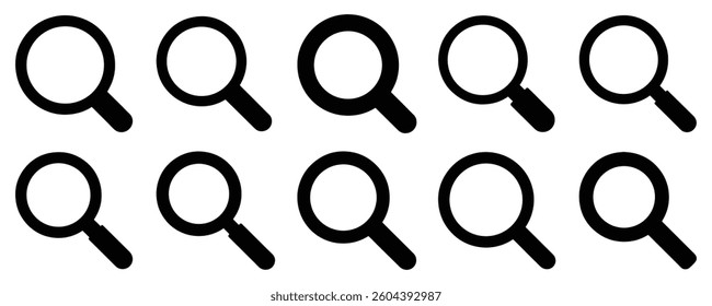 Search icon set vector on white background
