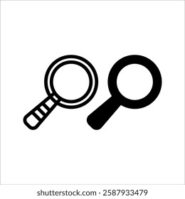 search icon set vector with simple design. magnifying glass icon, with white background