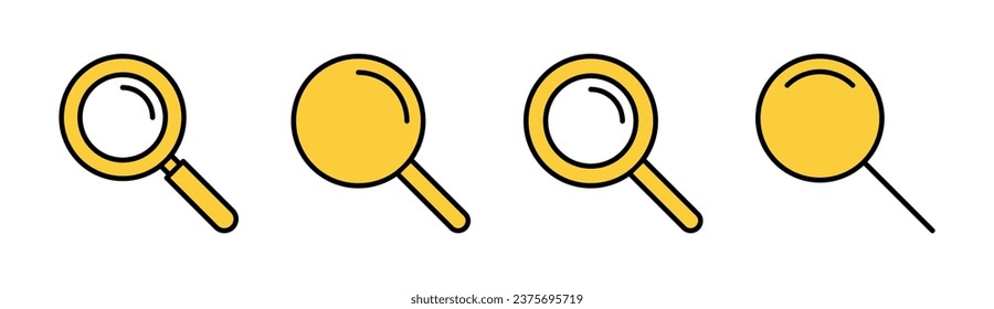 Search icon set for web and mobile app. search magnifying glass sign and symbol