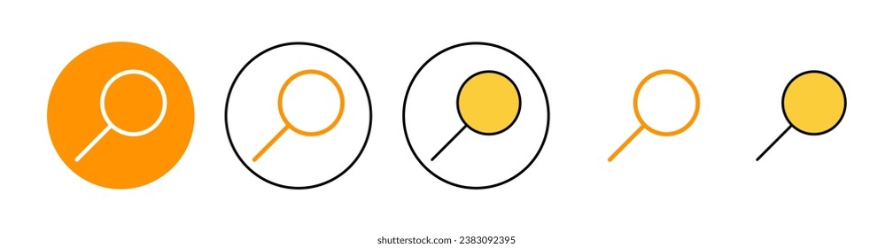 Juego de iconos de búsqueda para aplicaciones web y móviles. signo y símbolo de la lupa de búsqueda