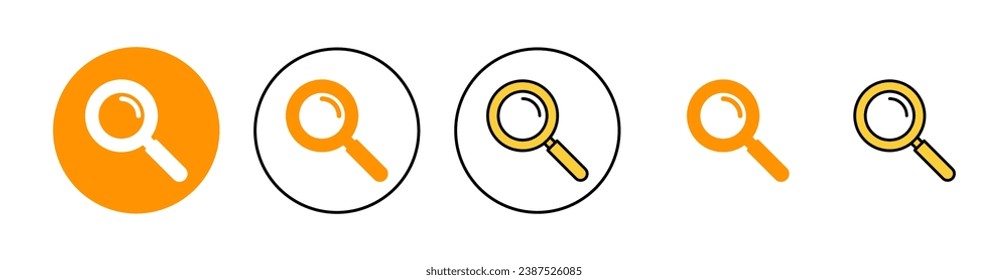 Search icon set for web and mobile app. search magnifying glass sign and symbol