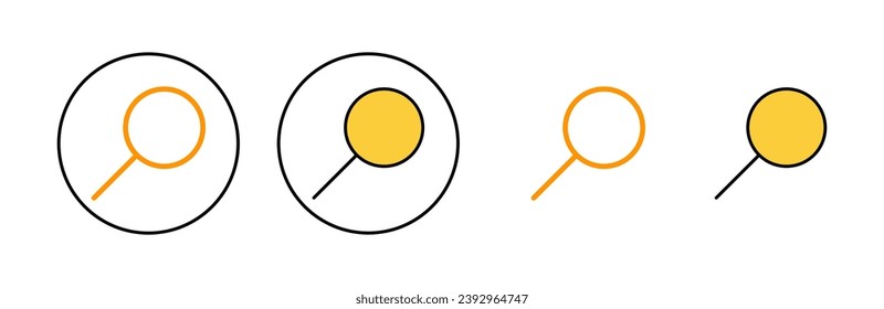 Suchsymbol für Web- und mobile App. Suchgläserkennzeichen und -symbol