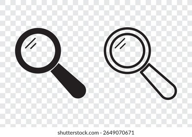 Search icon set.Magnifying sign,loupe icon also in line style isolated on white background.Vector illustration