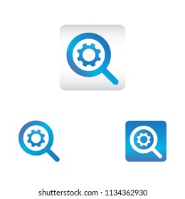 search icon with setting symbol. search web icon vector icon in various style 