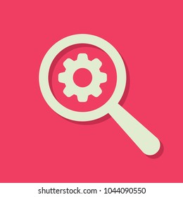 Search icon with settings sign. Search icon and customize, setup, manage, process concept. Vector icon