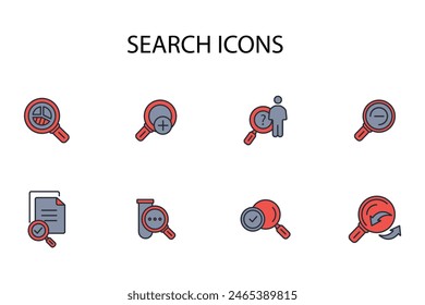 search icon set.vector.Editable stroke.linear style sign for use web design,logo.Symbol illustration.