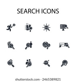 search icon set.vector.Editable stroke.linear style sign for use web design,logo.Symbol illustration.