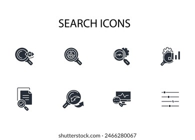 search icon set.vector.Editable stroke.linear style sign for use web design,logo.Symbol illustration.