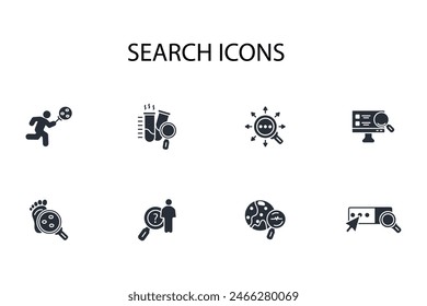 search icon set.vector.Editable stroke.linear style sign for use web design,logo.Symbol illustration.