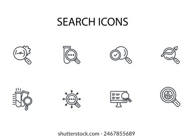 search icon set.vector.Editable stroke.linear style sign for use web design,logo.Symbol illustration.