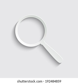 Search Icon with shadow on a grey background