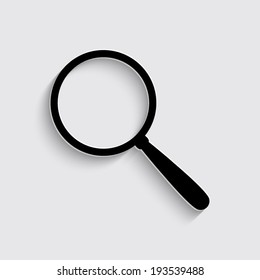 Search Icon with shadow on a grey background
