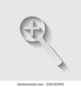 Search Icon with shadow on a grey background