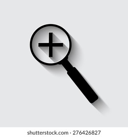 Search Icon   with shadow on a grey background