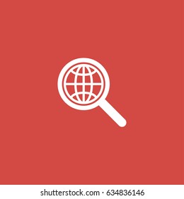 search icon. sign design. red background