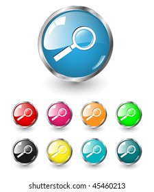 Search icon sign, multicolored vector set