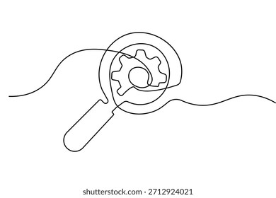 Icono de Búsqueda simple Dibujo de una línea Dibujo de contorno mínimo Ilustración vectorial Diseño moderno limpio