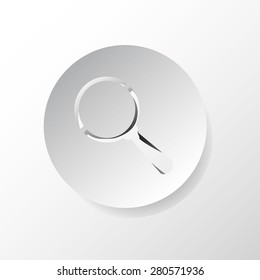 Search icon, simple design on circle with shadow