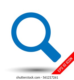 Search icon. Simple flat logo of searching sign on white background. Vector illustration.