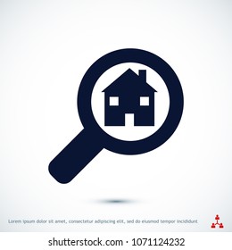 Search icon, stock vector illustration flat design style