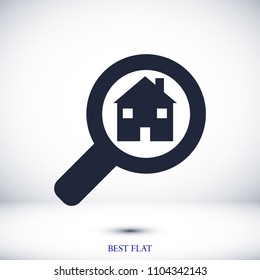 Search icon, stock vector illustration flat design style