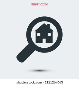 Search icon, stock vector illustration flat design style