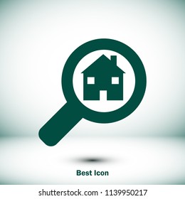 Search icon, stock vector illustration flat design style