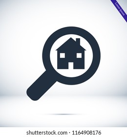 Search icon, stock vector illustration flat design style