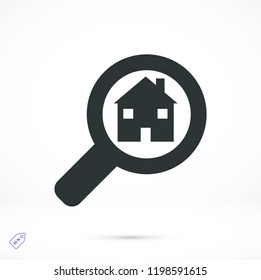 Search icon, stock vector illustration flat design style