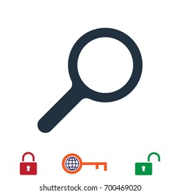 Search icon, stock vector illustration flat design style