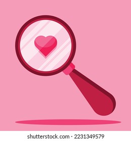 Search icon. subtable to place on love, valentine day, etc.