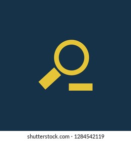 Search icon, search symbol. Flat vector sign isolated on blue background. Simple vector illustration for graphic and web design.