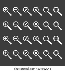 The search icon.  search symbol. Flat Vector illustration. Set